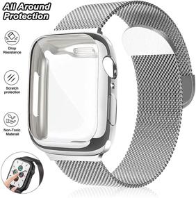 img 3 attached to Metal Mesh Magnetic Band With Case Compatible With Apple Watch Bands 40Mm Accessories & Supplies