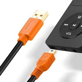 img 1 attached to Tan QY 25Ft Mini USB Cable - High-Quality Type A to Mini B Cord for GoPro, Phones, Cameras & More in Orange