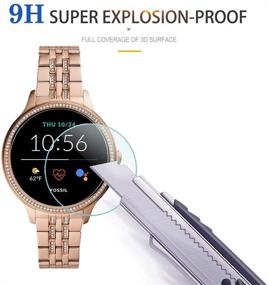 img 2 attached to Скрин-протектор для умных часов Suoman 3-Pack Fossil Women's Gen 5E 42 мм - закаленное стекло твердости 9H, 2.5D