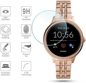 img 3 attached to Скрин-протектор для умных часов Suoman 3-Pack Fossil Women's Gen 5E 42 мм - закаленное стекло твердости 9H, 2.5D
