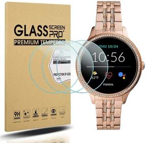 img 4 attached to Скрин-протектор для умных часов Suoman 3-Pack Fossil Women's Gen 5E 42 мм - закаленное стекло твердости 9H, 2.5D