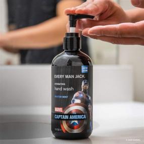 img 1 attached to 🖐️ Every Man Jack Hand Wash - Marvel Black Panther, 12oz Bottle + 33.8oz Refill, Naturally Derived & Paraben-Free