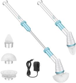 img 4 attached to 🧼 Efficient Electric Spin Scrubber: Cordless 360° Tub and Tile Floor Cleaner with 3 Replaceable Brush Heads, Extension Arm, and Adapter