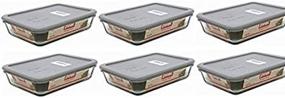 img 2 attached to 🍱 Versatile Pyrex 3-cup Rectangle Glass Food Storage Sets: Pack of 6 Containers with Grey Lids