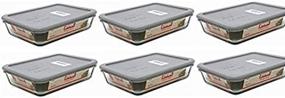 img 4 attached to 🍱 Versatile Pyrex 3-cup Rectangle Glass Food Storage Sets: Pack of 6 Containers with Grey Lids