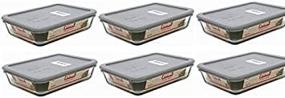 img 3 attached to 🍱 Versatile Pyrex 3-cup Rectangle Glass Food Storage Sets: Pack of 6 Containers with Grey Lids