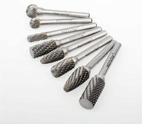 img 3 attached to 🔩 KOTVTM Carbide Burrs Set - 8pcs Double Cut Rotary Burr File Drill Bits with 1/4 Inch Shank for Die Grinder Bits Metal Wood Carving, Engraving, Polishing, and Drilling