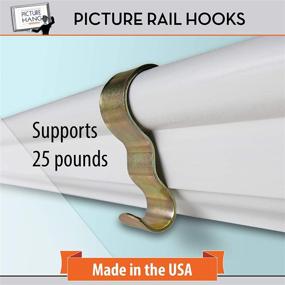 img 4 attached to 25 Pack of Brass Plated Steel Molding Hooks: Enhance Wall Art Display with Picture Rail Hangers