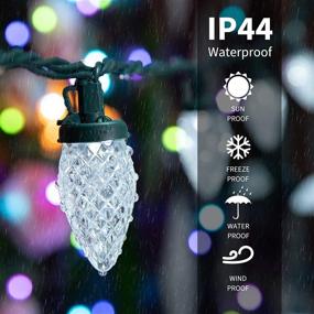 img 1 attached to 🎄 Outdoor C9 Christmas Lights, 16 Ft 25 LEDs Strawberry Vintage String Lights,IP44 Waterproof 120V Xmas Lights for Tree,Garden,Holiday,Party Patios Decor,White