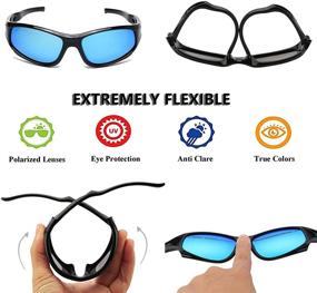 img 1 attached to Солнцезащитные спортивные очки AODUOKE для детей - регулируемый ремешок, идеально подходят для мальчиков, девочек и подростков.
