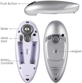 img 2 attached to Automatic Electric Can Opener for All Sizes, Smooth Edge Restaurant Gadget - Ideal for Chefs, Seniors & Arthritis (Silver)