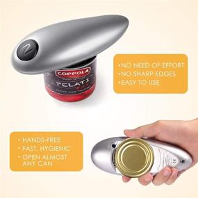 img 1 attached to Automatic Electric Can Opener for All Sizes, Smooth Edge Restaurant Gadget - Ideal for Chefs, Seniors & Arthritis (Silver)