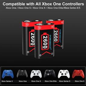 img 3 attached to 🎮 POWOBEST Xbox Controller Battery Pack - Xbox Series X/S, Xbox One, Xbox Elite Series 2 - 2600mAh (3 Pack) with LCD Charger