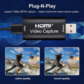 img 1 attached to 🎮 MYPIN HDMI to USB 2.0 Video Capture Card: 1080p Game Recorder & Live Streamer for Gaming, Teaching, Video Conference - Compact HDMI Video Capture Device