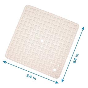 img 3 attached to No-Suction Cup Shower Mat for Refinished Surfaces | 24x24 Inch Vinyl, Easy-to-Clean | Made in Italy