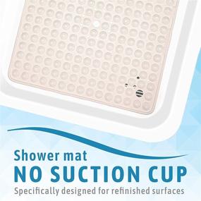 img 2 attached to No-Suction Cup Shower Mat for Refinished Surfaces | 24x24 Inch Vinyl, Easy-to-Clean | Made in Italy