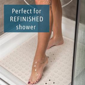 img 1 attached to No-Suction Cup Shower Mat for Refinished Surfaces | 24x24 Inch Vinyl, Easy-to-Clean | Made in Italy