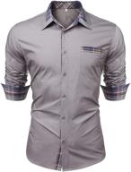 👔 lecgee regular fit cotton sleeve collar men's clothing and shirts logo