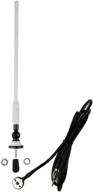 📻 flexible mast waterproof marine radio antenna - fm am rubber duck dipole for boat car atv utv rzr spa - white logo