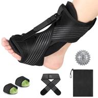 adjustable night splint for plantar fasciitis relief - black, suitable support brace for heel pain, achilles tendonitis - men & women логотип