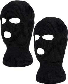 img 4 attached to 2-Piece Winter Balaclava Face Mask - Knitted Full Coverage with 3-Holes for Skiing