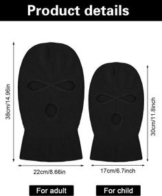 img 2 attached to 2-Piece Winter Balaclava Face Mask - Knitted Full Coverage with 3-Holes for Skiing