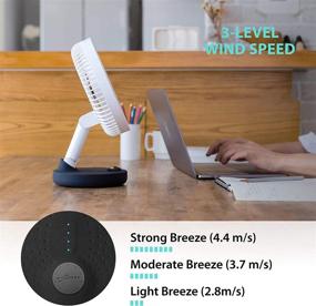 img 1 attached to 💨 Bone USB Desk Fan- Efficient Portable Fan with 180° Rotation, 3 Wind Speeds, Strong Airflow and Quiet Operation for Home, Office, Outdoor, and Travel (Black)