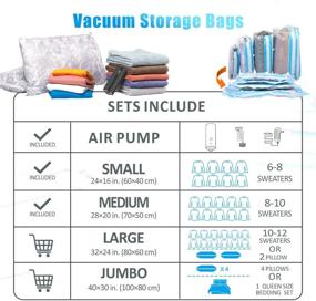 img 3 attached to ✈️ VMSTR Travel Vacuum Storage Bags: Electric Pump, Medium & Small Space Saver Bags for Travel and Home Use