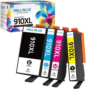 img 4 attached to 🖨️ HALLOLUX Remanufactured Ink Cartridge for HP 910 XL 910XL Combo Pack - Compatible with OfficeJet 8025e 8035e 8025 8035 8028 8022 8020 Printer Tray (BCMY, 4 Pack)