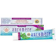 🌿 auromere ayurvedic herbal toothpaste, mint-free - vegan, natural, non-gmo, fluoride-free, gluten-free, with neem & peelu (4.16 oz), 6 pack - enhanced seo logo