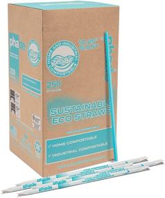 img 4 attached to 🌊 Phade Eco-Friendly Sustainable Marine Biodegradable Compostable Giant Straws - 250 Count, Individually Wrapped, 10.25 inches long