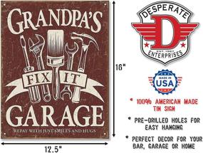 img 1 attached to 🚗 Vintage Grandpa's Garage Tin Sign - 12.5" W x 16" H by Desperate Enterprises