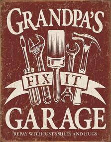 img 2 attached to 🚗 Vintage Grandpa's Garage Tin Sign - 12.5" W x 16" H by Desperate Enterprises