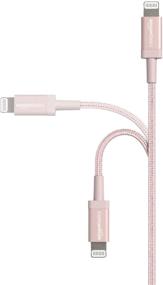 img 3 attached to 📱 Amazon Basics 1-Ft Rose Gold MFi Certified USB-A to Lightning Cable for iPhone & iPad