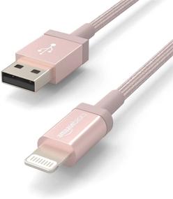 img 2 attached to 📱 Amazon Basics 1-Ft Rose Gold MFi Certified USB-A to Lightning Cable for iPhone & iPad