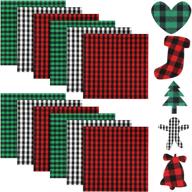 🏷️ chic color buffalo plaid heat transfer vinyl: 12 pieces of checkered vinyl fabric for iron-on adhesive clothes patches, hats, and cloth bags logo