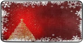 img 4 attached to Блестящие коврики для кухни на Рождество с антискользящим покрытием