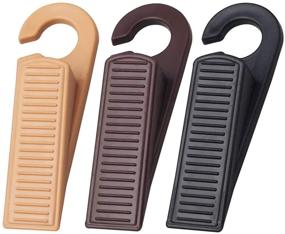 img 4 attached to 🚪 Pack of 3 Rubber Door Stopper Wedges with Hook – Prevents Lock-Outs and Keeps Doors Open