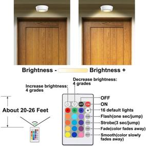 img 3 attached to 💡 LUXSWAY Подвесной светильник с изменяемой яркостью, работающий от батарей, с пультом управления - 300 люмен, 5.67 дюйма для душа, спальни, ванных комнат, кладовой и коридора.