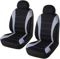 🚗 yiru trading universal fit 2 front car seat cover set - breathable & airbag compatible - sedan/suv/truck - gray & black logo