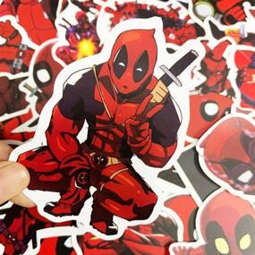 img 1 attached to 🔥 Laptop Stickers 35pcs Pack, Superhero Water Bottle Luggage Skateboard Sticker for Kids/Teen, Cool Vinyl Decal for Girls' Travel Case, Phone, Notebook - Deadpool