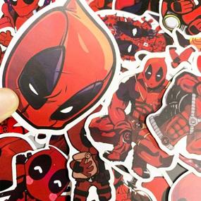 img 2 attached to 🔥 Laptop Stickers 35pcs Pack, Superhero Water Bottle Luggage Skateboard Sticker for Kids/Teen, Cool Vinyl Decal for Girls' Travel Case, Phone, Notebook - Deadpool