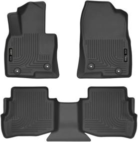 img 4 attached to 🐕 Husky Liners 2017-17 Mazda CX-9 Weatherbeater Floor Mats (Front & 2nd Seat) - Black, 95611