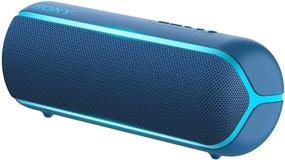 img 3 attached to Sony SRS-XB22 Портативная колонка с Bluetooth: водонепроницаемая беспроводная колонка для вечеринок со вспышкой линейного света - громкий звук для телефонных звонков, Bluetooth-колонки - голубой цвет.