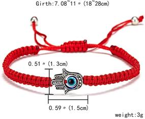 img 3 attached to Kelistom 6-Piece Evil Eye & Hamsa Hand Kabbalah String Bracelets Set - Handmade Red, Black, Blue - Braided String Bracelets for Women, Men, Boys, Girls - Amulet Bracelets for Protection & Good Luck