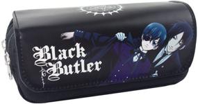 img 4 attached to 🎒 Enhanced Black Butler Canvas Pencil Case: Practical Double Layer Pen Box for Students & Kids