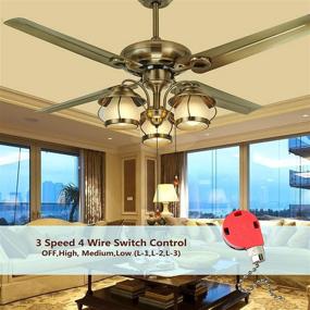 img 2 attached to 🌀 Efficient Aiwode Ceiling Fan Switch for Optimal Speed Control, 3 Speed 4 Wire Pull Chain Replacement Switch, Nickel, 2-Pack