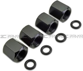 img 1 attached to 🚗 Enhance Your Chevy Chevrolet's Style with ZolkoCarbon VS07 Valve Stem Caps Keychain in Sleek Black