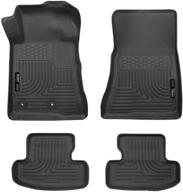 husky liners 99371 black weatherbeater front and rear floor liners compatible with 2015-2019 ford mustang logo