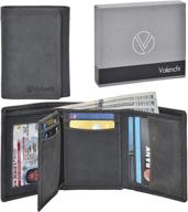 👔 authentic valenchi italian men's accessories: premium genuine leather trifold wallet logo